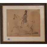 A 19th Century Etching of a Man on horseback.