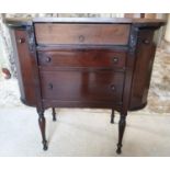 An unusual 20th Century Mahogany Writing Desk with lift up lid and pull out sides. 86 x 36 x 80cm.