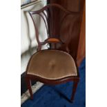 An Edwardian Mahogany Inlaid Bedroom Chair.