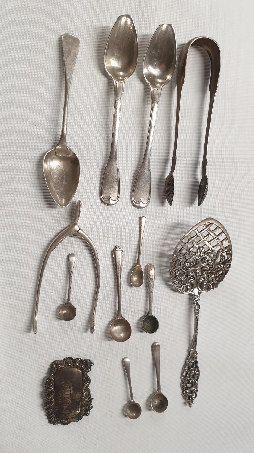 A good quantity of Silver to include a Continental Silver Strainer, an English Silver Tongs, a