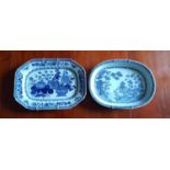 Two 19th Century Oriental Plates. oval 28 cms x 21 cms 29 cms x 21 cms.