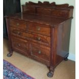 A fantastic William 1Vth Irish Cupboard with hairy paw feet, twin drawers under drawers and galley