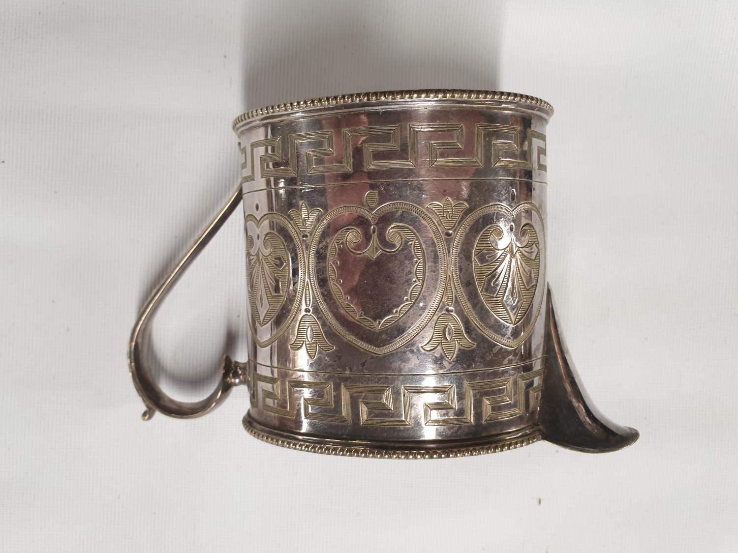 A lovely 19th Century silver plated Tea set with greek key design by Waterhouse Dublin. - Image 5 of 5