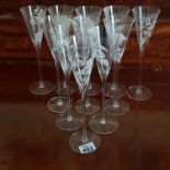 A lovely set of Australian etched Champagne Flutes.