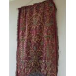 A 19th Century Silk and Needlework Tapestry with burgundy ground.