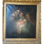 A 19th Century Oil on Canvas of The Madonna and Child.