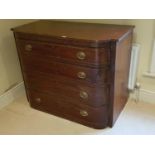 A good Georgian Mahogany Chest of Drawers in need or restoration. 118 x 59 x 92 cms.