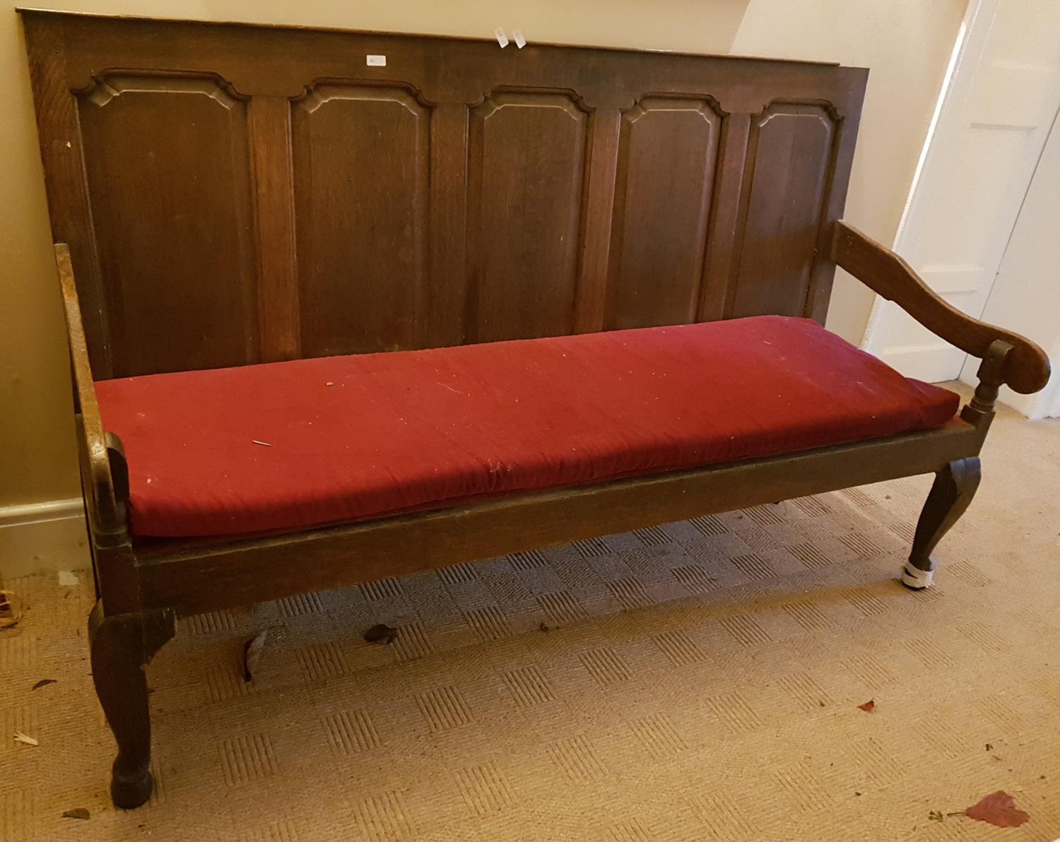 A really good Georgian Oak four panelled Bench/Hall Seat. 183 long.