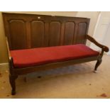 A really good Georgian Oak four panelled Bench/Hall Seat. 183 long.