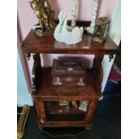 A really good Victorian Walnut Inlaid Display Cabinet with tiered top. Circa 1850. 58 w x 39 d x 101