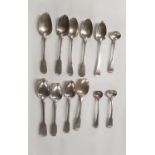 A quantity of English Silver Tea and Mustard Spoons. Various dates and makers. 6oz.