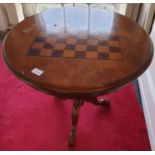 A Modern Walnut Chess Board Table.