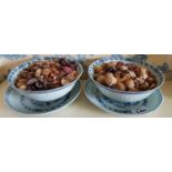 Two early 17th Century Oriental Bowls along with two plates. 18.7cm.