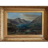 A 19th Century Oil on Canvas, possibly of the West of Ireland, in a highly ornate gilt frame. 60cm.