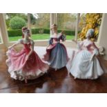 Three Royal Doulton Figures Diana, Amy and Olivia.