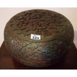 A fantastic 19th Century Chinese Sewing Box with highly inlaid exterior. approx 38 cms diameter.