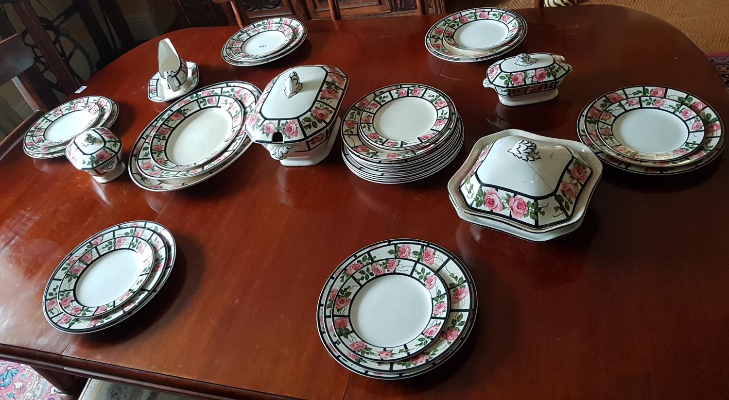 A good quantity of Evans and Owen hand painted Dinnerwares. - Image 2 of 2