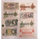A group of United Kingdom of great Britain and Ireland Bank Notes some near mint and others. Held in