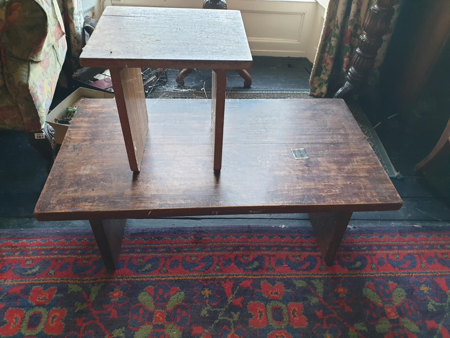 Two African hard wood Tables.