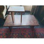 Two African hard wood Tables.