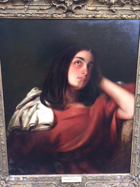 Richard Buckner 1812-1883. An Oil on Canvas 'A Reverie' in a fine period swept frame. 76 x 63.5cm. - Image 2 of 2