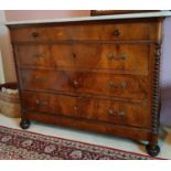 A late 18th early 19th Century Mahogany Chest of Drawers with a marble top.