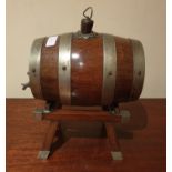 A lovely 19th Century Oak bound Keg with tap with the inscription 'To J P D from M D 25th December