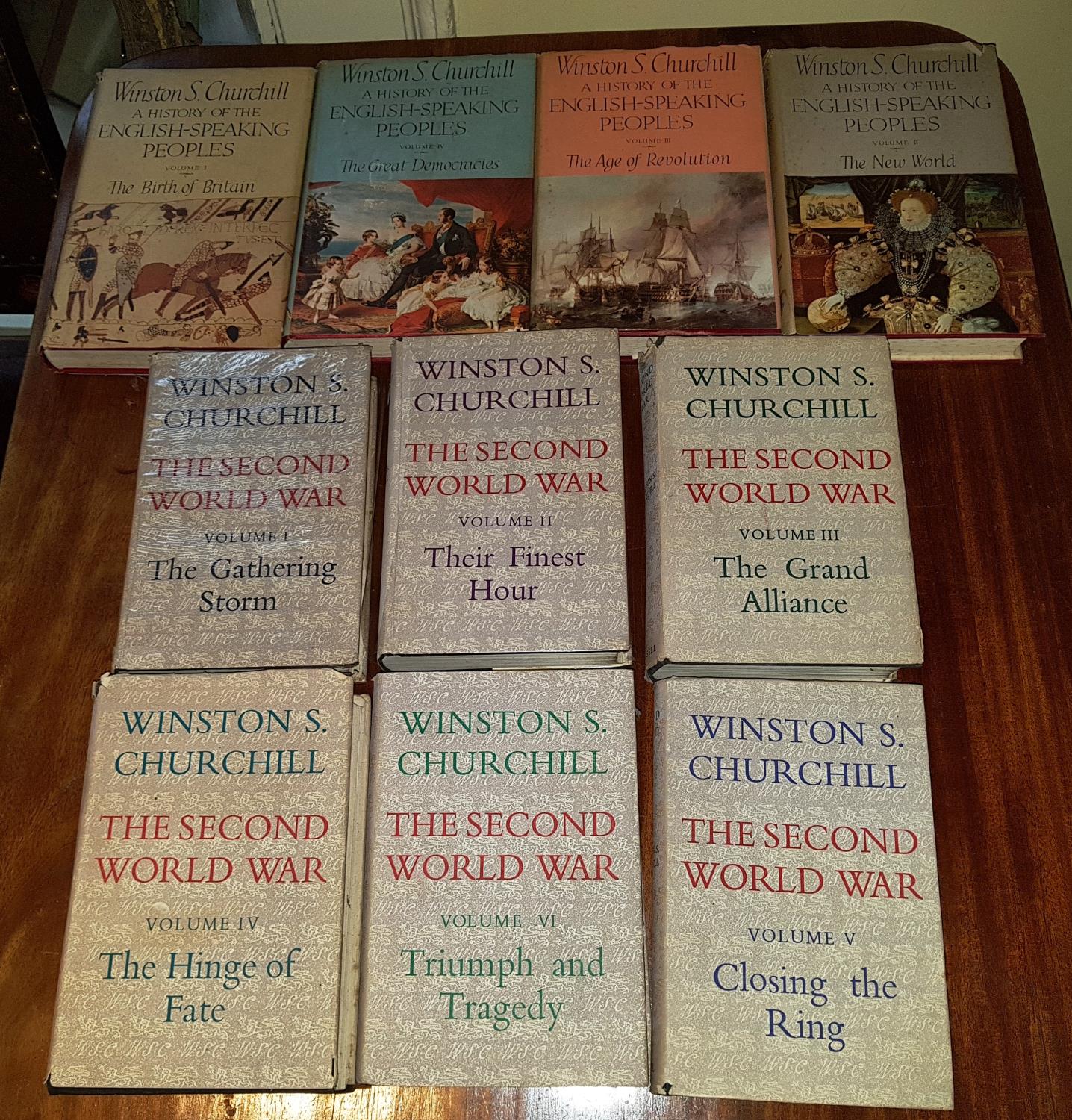 Winston Churchill's 'The Second World War' in six volumes Printed by Cassells & Co. 1954 along