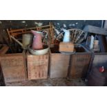 A quantity of Vintage Items in crates.