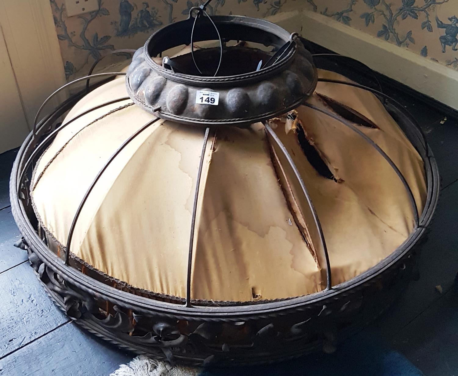 A fantastic 19th Century Metal Centre Light of large size with fabric centre. - Image 2 of 2