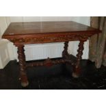 A superb 19th Century Walnut Centre Table with a highly inlaid boxwood and fruitwood top. Circa