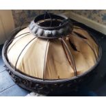 A fantastic 19th Century Metal Centre Light of large size with fabric centre.