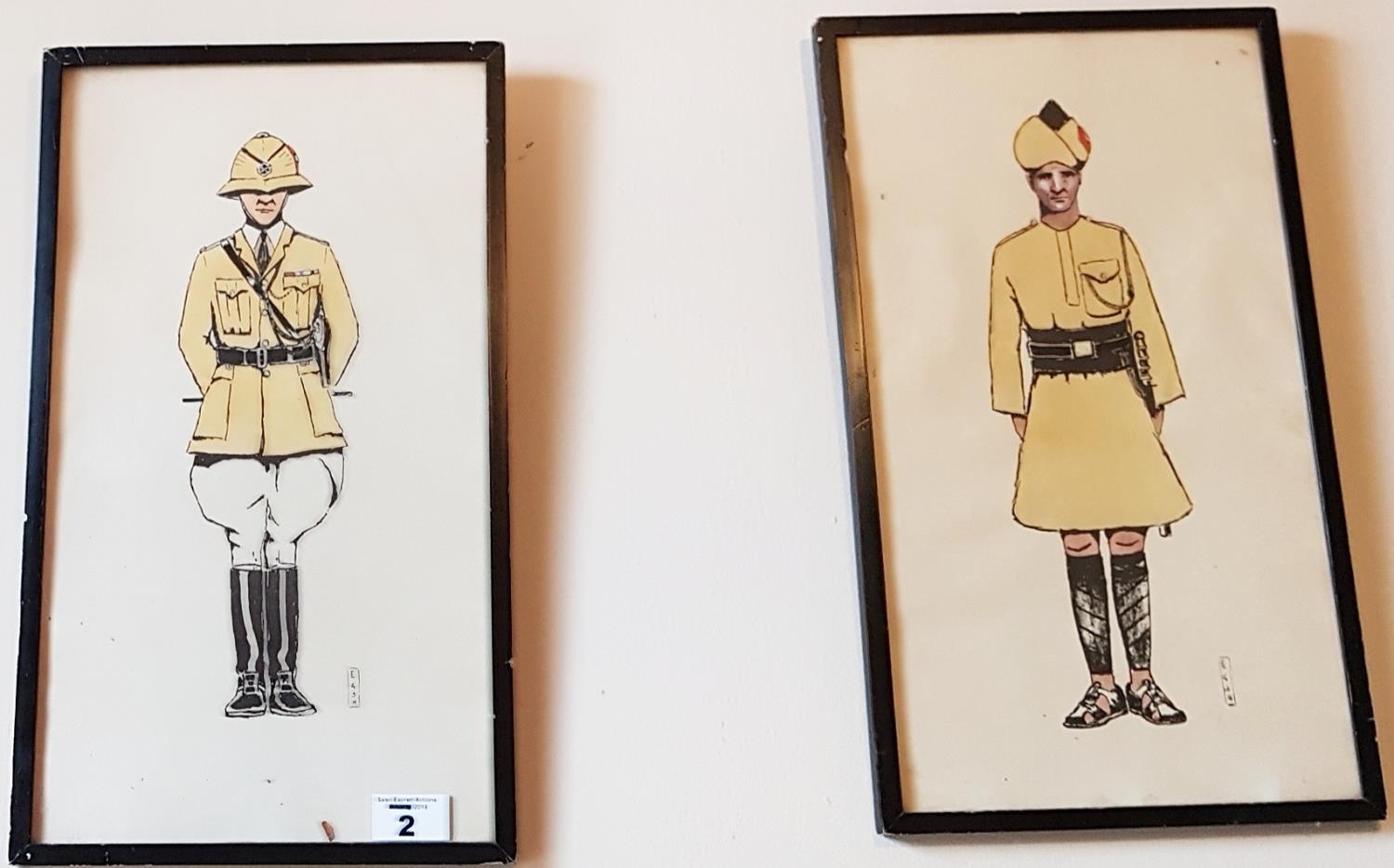 A pair of 19th Century Coloured Prints of Military Officers.