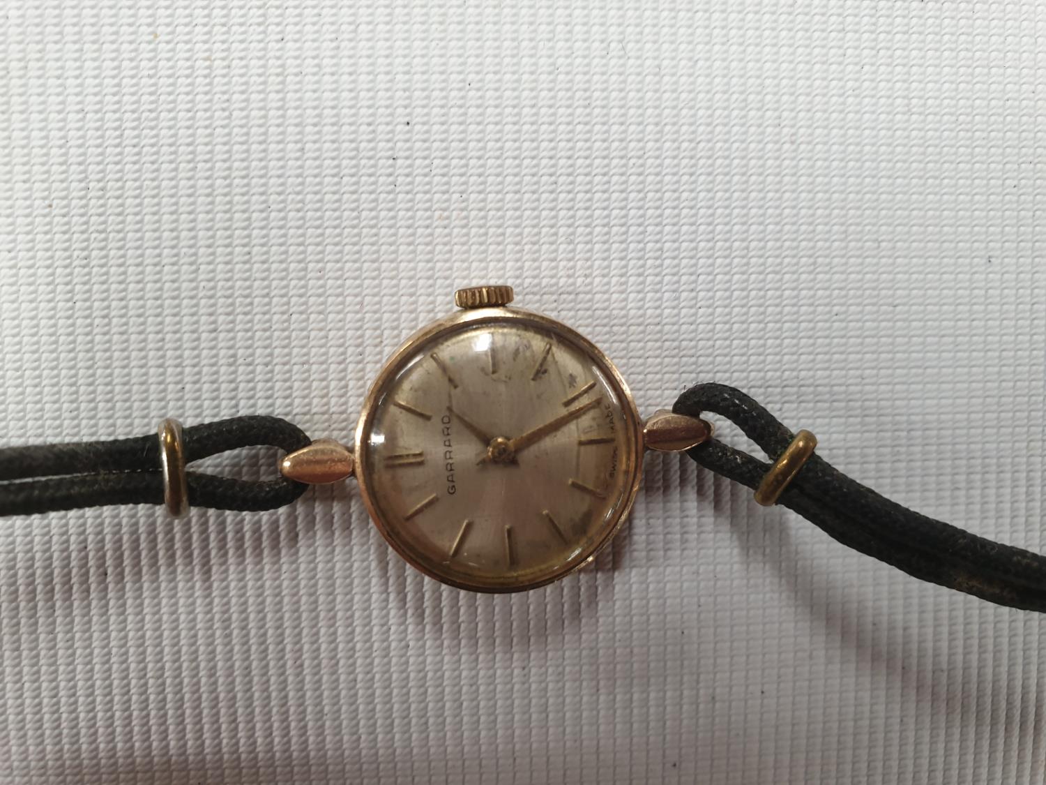 A Garrard ladies wrist Watch along with a 9ct gold Brooch. - Image 2 of 3