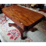 A superb William 1Vth Mahogany Library Table in the manner of Gillington, with twin frieze drawers.