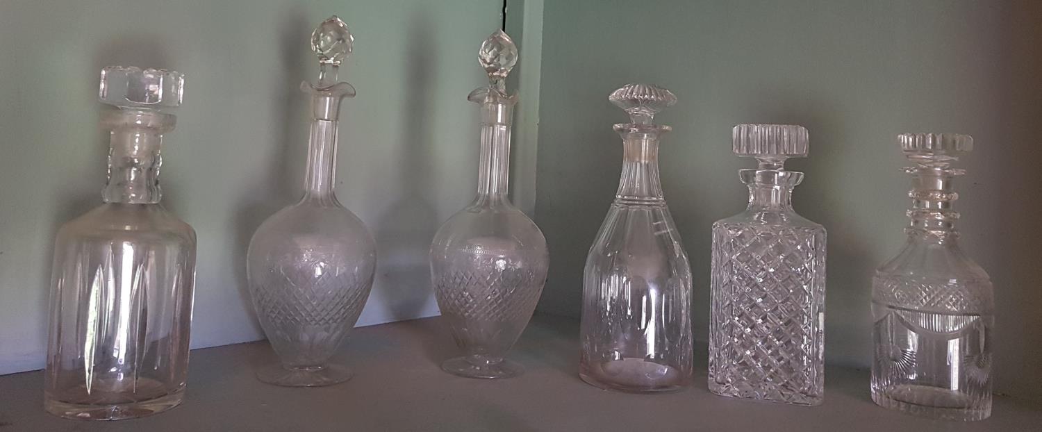 A group of Crystal Decanters. Various dates.