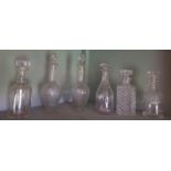 A group of Crystal Decanters. Various dates.