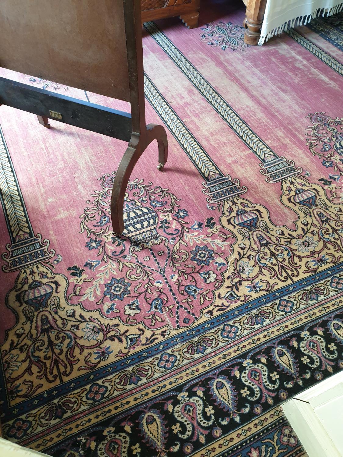 A large Cream and pink Ground Rug with multi borders and allover decoration. - Image 2 of 2