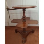 A 19th Century Walnut and Burr Walnut Revolving Table on a platform pod.Size diameter 46cms.