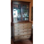 A good Georgian Mahogany Secretaire Bookcase with an astragal glazed top.Size W 110 X Base