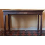 A Georgian Mahogany simple Side Table with square supports.W 137 X D 60 X H 86cms.