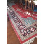 A good old hand woven Red Ground Indian Rug.Size W 370 x L 450cms.