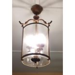 A good 20th Century brass and glass Lantern.