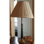 A Brass and Marble Table Lamp.Size 50 X H 65cms.