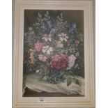 A 20th Century Oil on Panel Still Life of Flowers by Y Goulding. Signed LR.