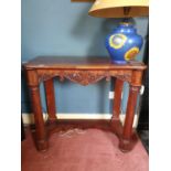 A fantastic William 1Vth Mahogany Side Table with carved centre hexagonal and turned supports on a