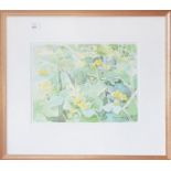 Jane Leycester Paige. March Marigolds. A Watercolour. Signed. 27 x 35cm.