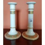 A very nice pair of 19th Century Hand Painted Candlesticks.