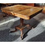 A Regency Mahogany Centre/Supper Table on a turned reeded platform base. 87 x 67 cms.