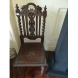 A pair of 19th Century Oak Hall Chairs.